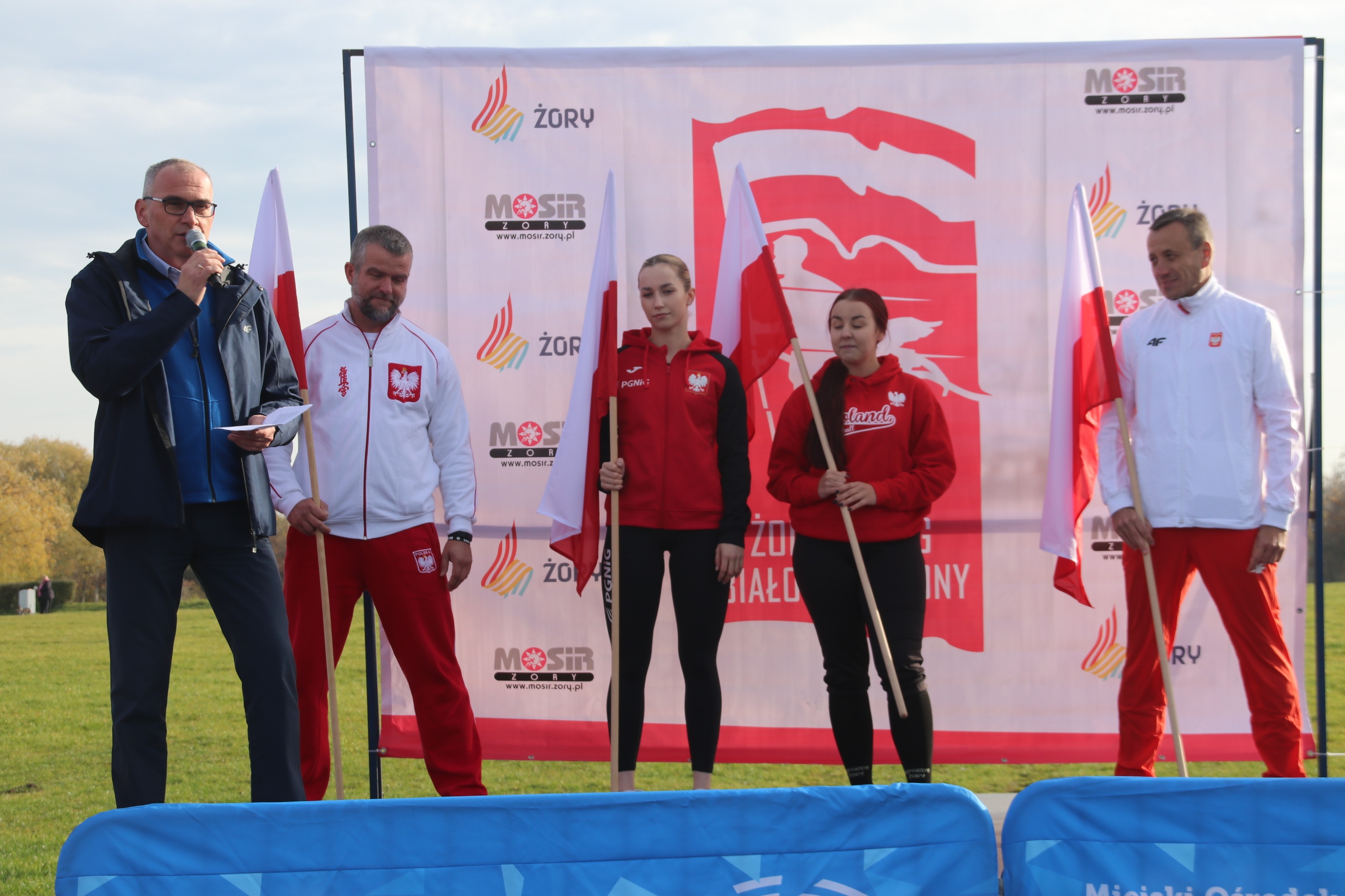Członkowie kadry narodowej z Żor, którzy poprowadzili biegaczy.